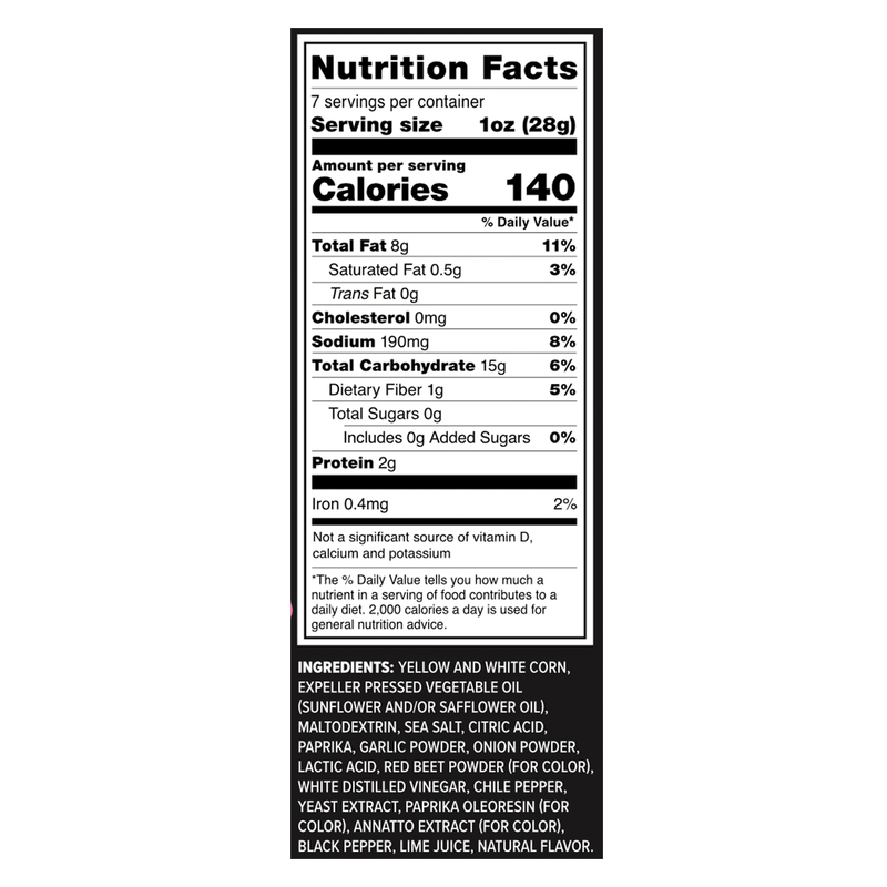 Zack's Mighty Chile Lime Rolled Tortilla Chips 7oz