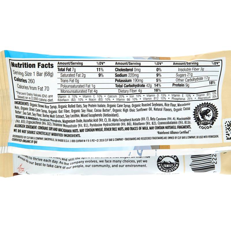 Clif Bar White Chocolate Macadamia Nut Energy Bar 12 ct