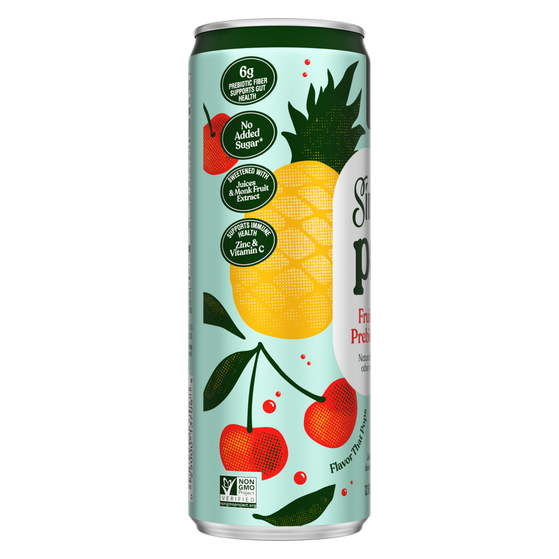 Simply Pop Fruit Punch Prebiotic Soda 12oz Can