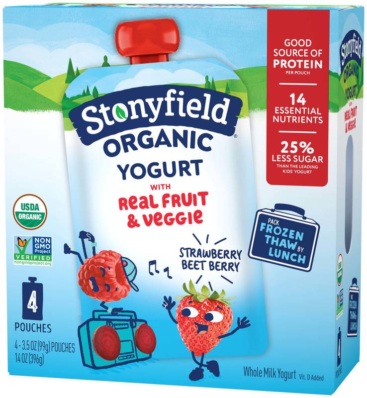 Stonyfield Organic Kids Whole Milk Yogurt Pouches- 4ct
