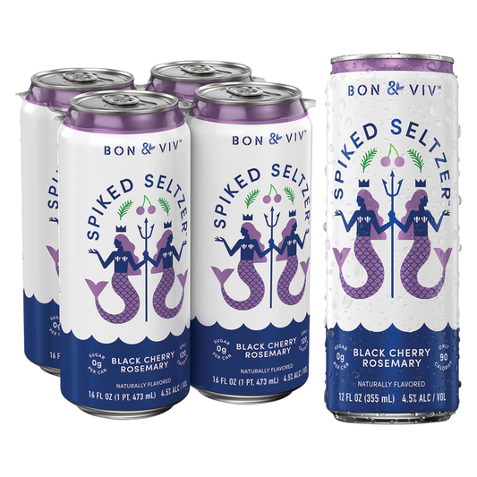 Bon & Viv Spiked Seltzer Black Cherry Rosemary 4pk 16oz Can 4.5% ABV