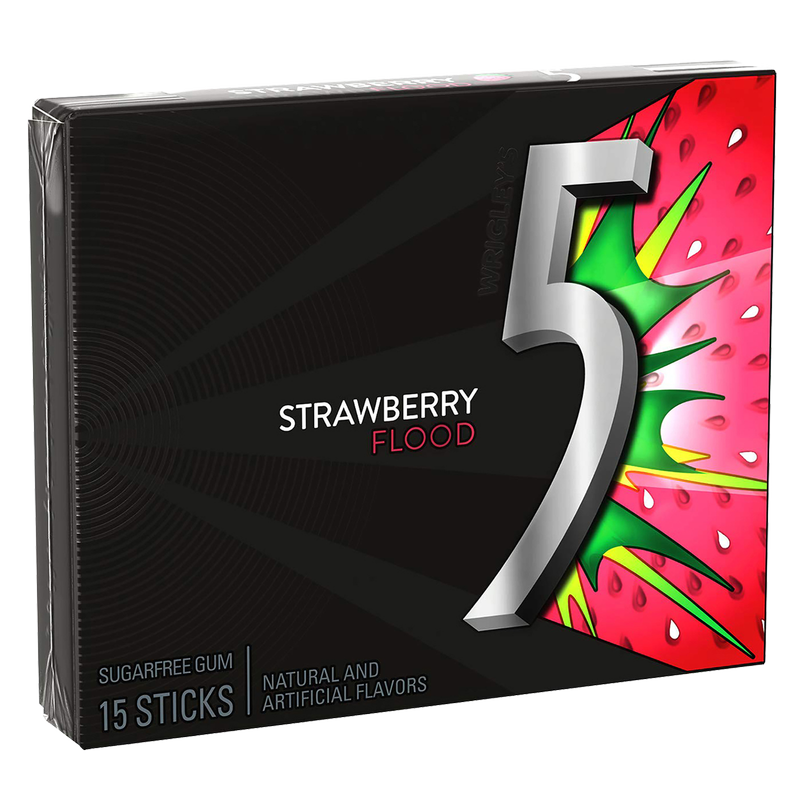 5 Gum Strawberry Flood 15ct