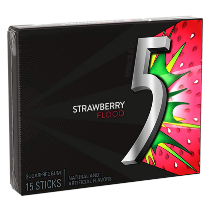 5 Gum Strawberry Flood 15ct
