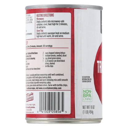 Essential Everyday Traditional Refried Beans, 16oz.