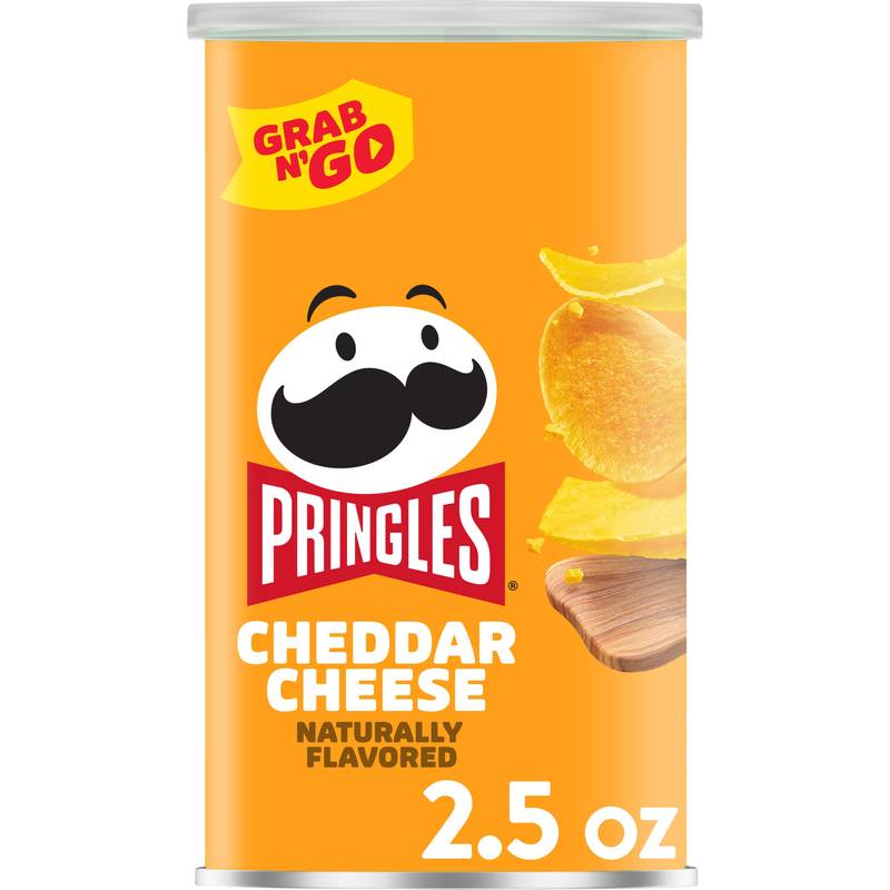 Pringles Potato Crisps Chips Cheddar Cheese 2.5oz Grab N' Go