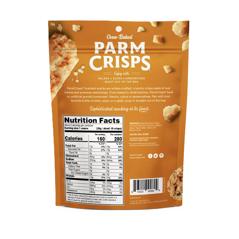 ParmCrisps Gluten-Free Everything Oven-Baked Parm Crisp Cheese Crackers, 1.75 oz