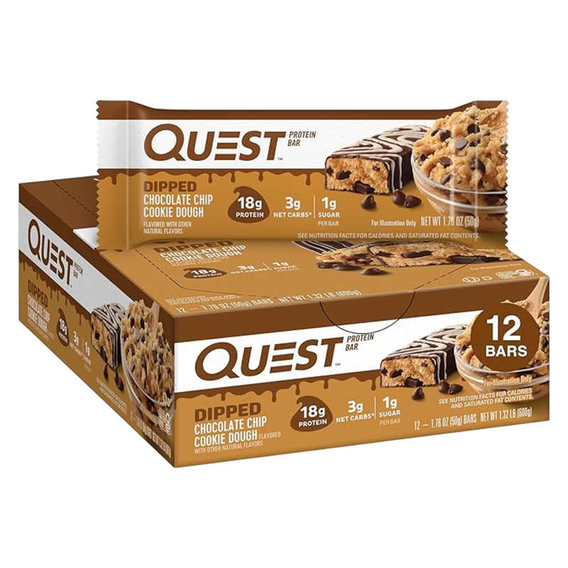 Quest Chocolate Chip Cookie Dough Protein Bar Case 12 CT