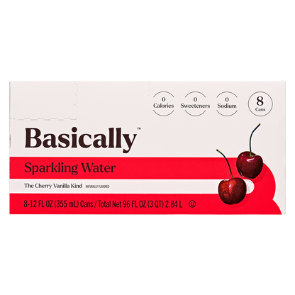 Basically Cherry Vanilla Sparkling Water 8pk 12oz Cans