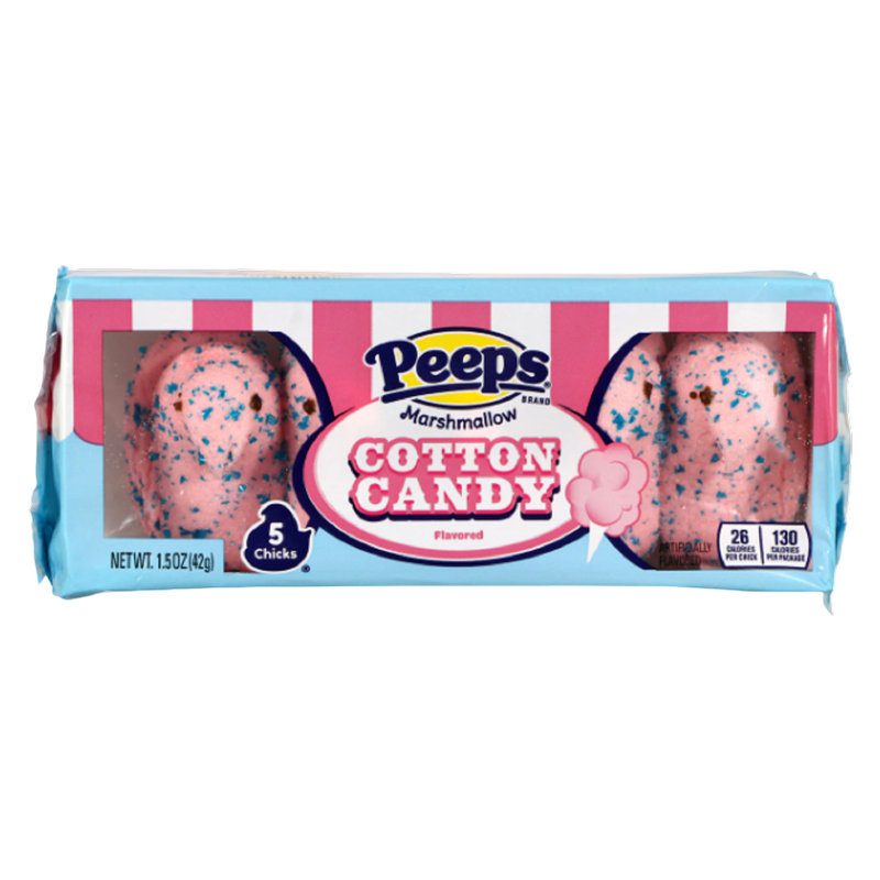 PEEPS, Cotton Candy Flavored  Marshmallow Chicks Easter Candy, 5 Count