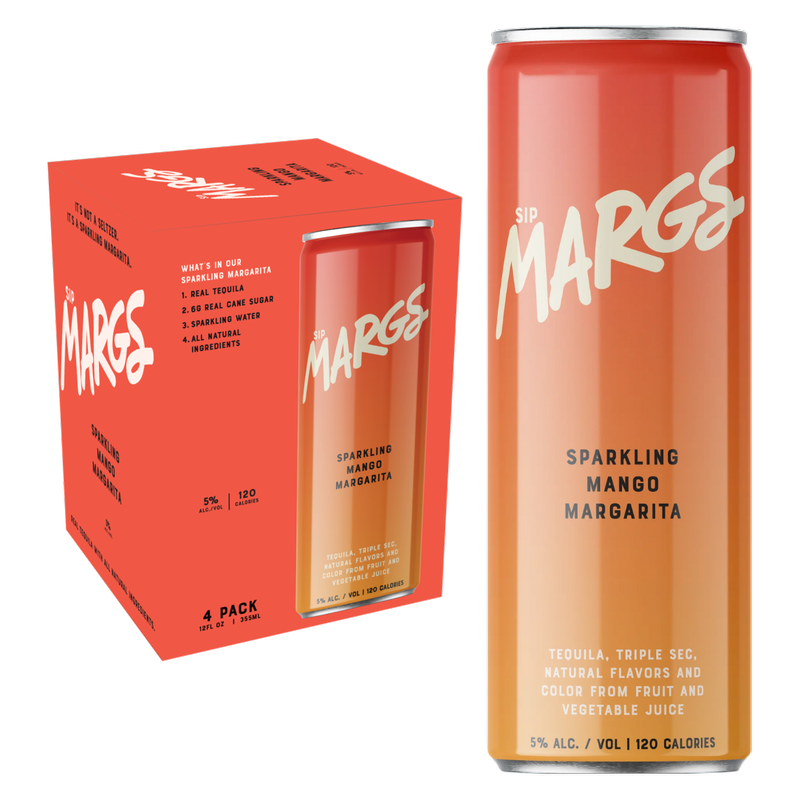 Sip MARGS Mango Margarita 4pk 12oz Can 5% ABV