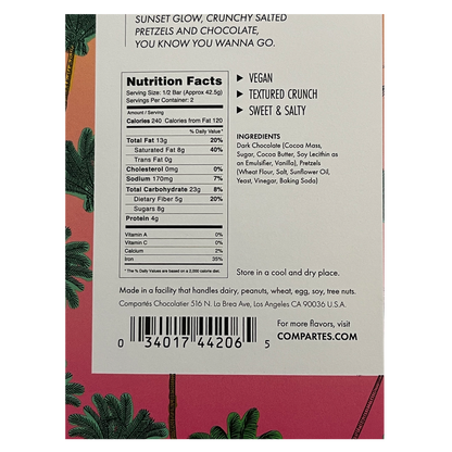Compartés California Love Pretzel Dark Chocolate Bar 3oz