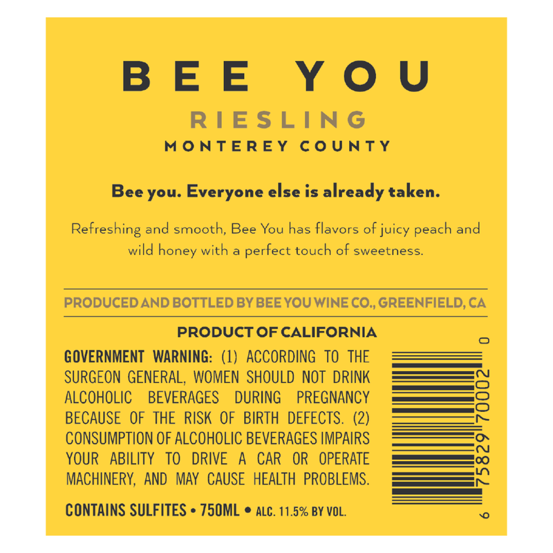 Bee You Riesling 750ml