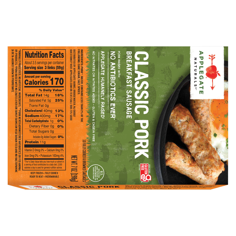 Applegate Natural Classic Pork Breakfast Sausage Links 7 oz