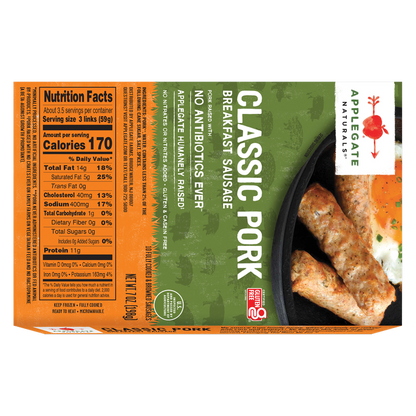 Applegate Natural Classic Pork Breakfast Sausage Links 7 oz