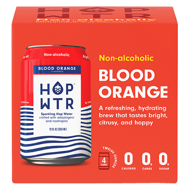 HOP WTR Blood Orange 4pk 12oz Can