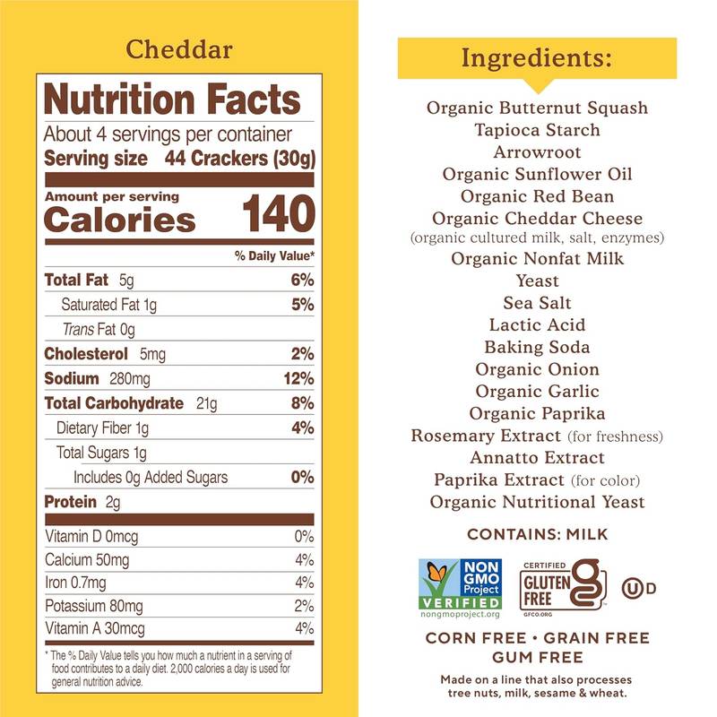 Simple Mills Pop Mmms Cheddar Veggie Flour Baked Snack Crackers, 4 oz.