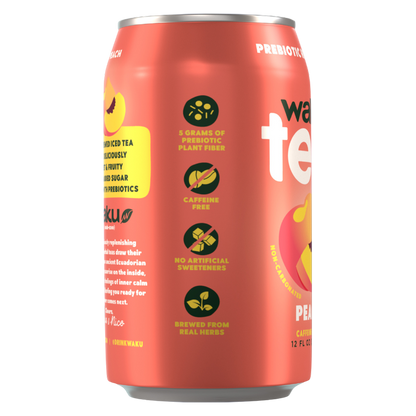 Waku Prebiotic Tea Peach 12oz Can