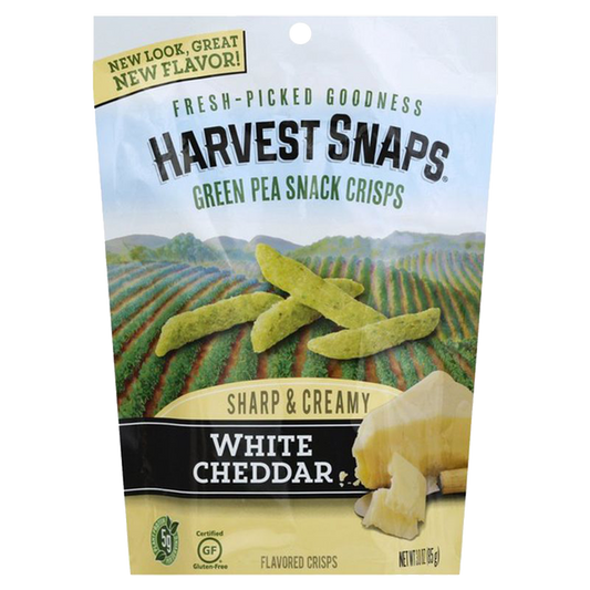 Harvest Snaps Crisps White Cheddar 3oz Bag