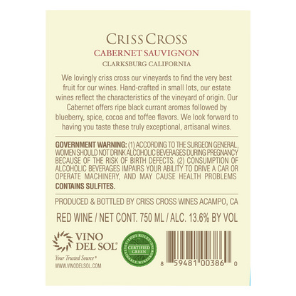Criss Cross Cabernet Sauvignon 750ml