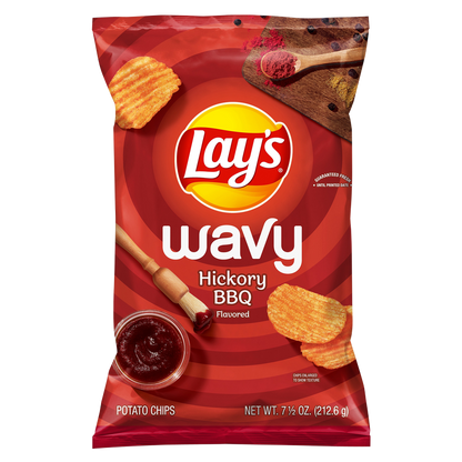 Lay's Wavy Hickory BBQ Potato Chips 7.5oz