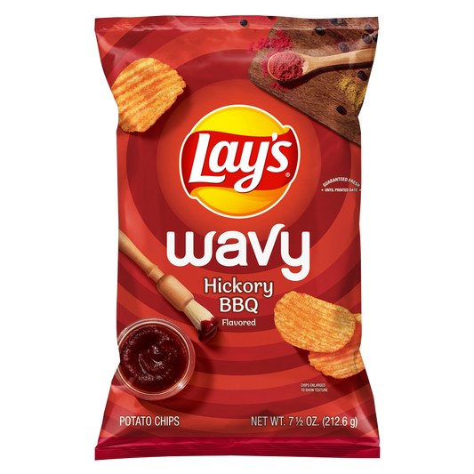 Lay's Wavy Hickory BBQ Potato Chips 7.5oz