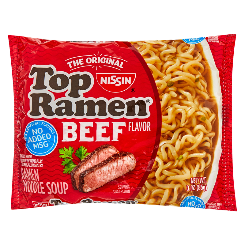 Nissin Top Ramen Beef Flavor Ramen Noodle soup 3oz