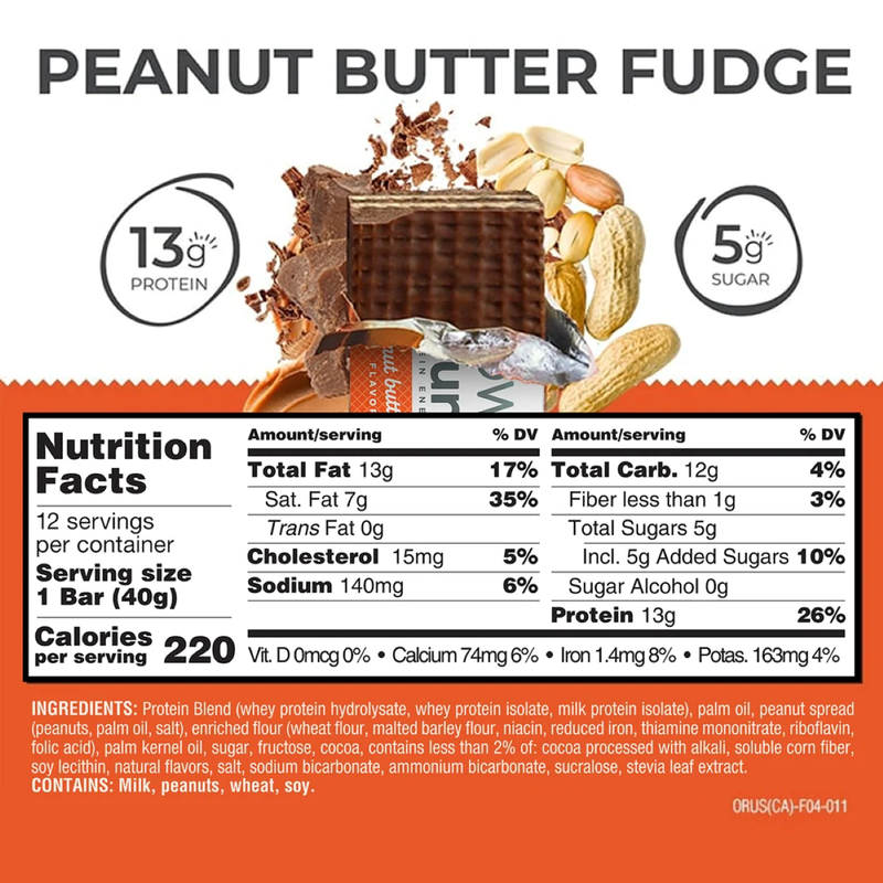 POWER CRUNCH Protein Energy Bar, Peanut Butter Fudge 1.4oz