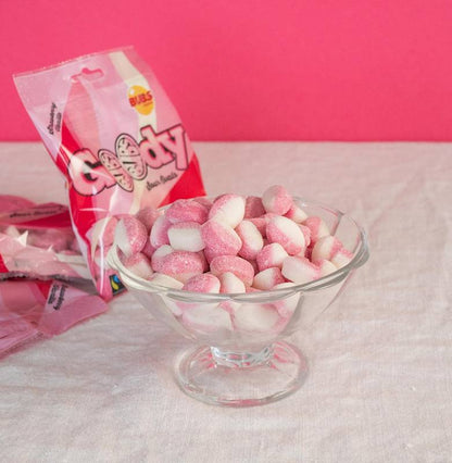 Bubs Godis: Sour Strawberry Vanilla Goody Ovals