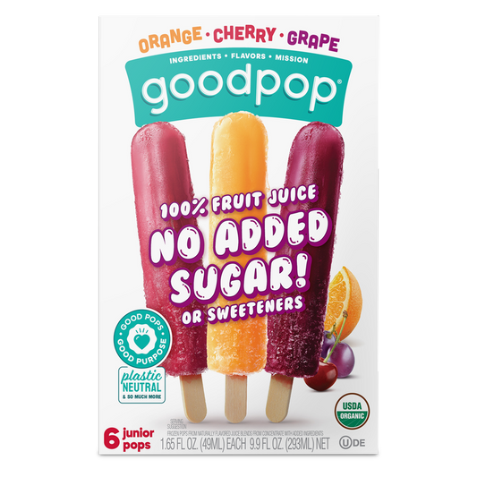 GoodPop Orange Cherry Grape Junior Pops 6 ct