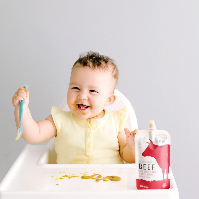 Serenity Kids Grass Fed Beef with Organic Kale and Sweet Potato Pouch
