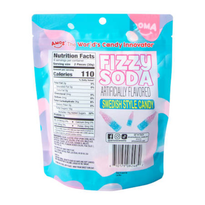 Amos Fizzy Soda Swedish Gummy Candy, 9.5 oz
