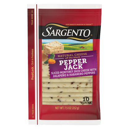 Sargento Natural Pepper Jack Sliced Cheese - 7.5oz/10 slices
