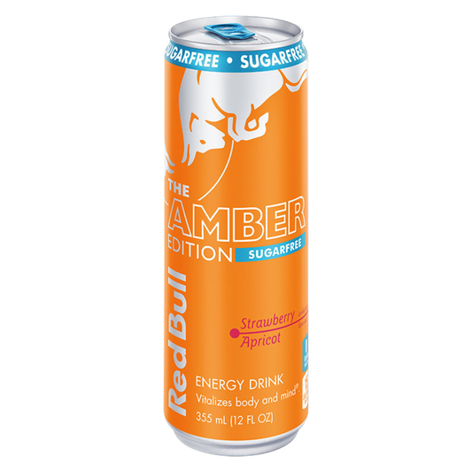 Red Bull Sugar Free Amber Edition Strawberry Apricot Energy Drink 12oz Can