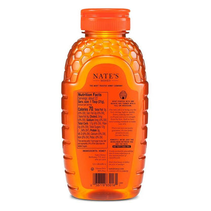Nate's 100% Pure Raw & Unfiltered Honey, 16oz.
