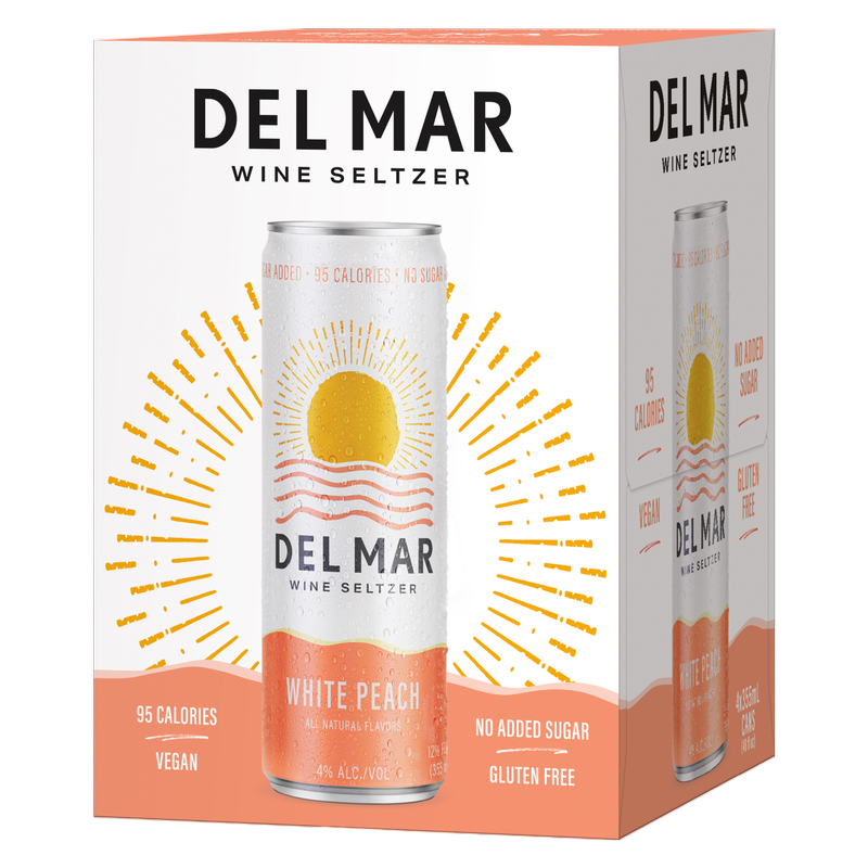 Del Mar White Peach Seltzer 4pk 355ml Can