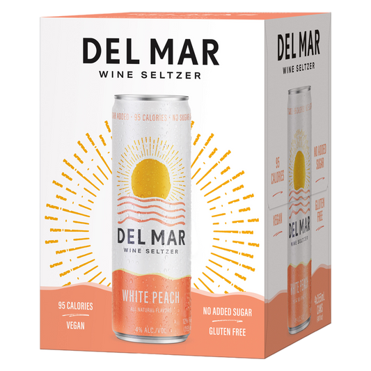 Del Mar White Peach Seltzer 4pk 355ml Can