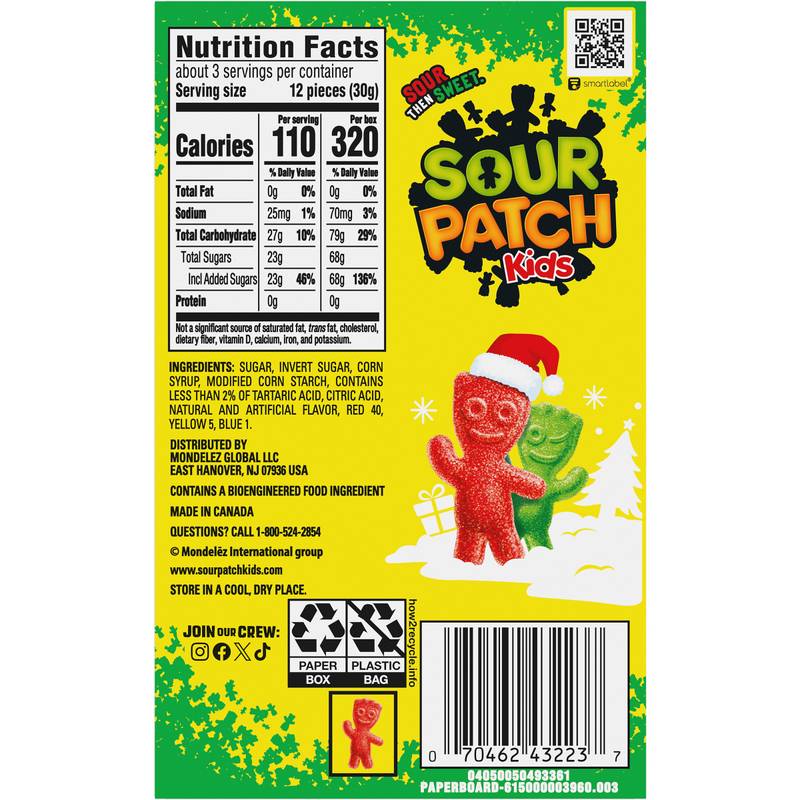 Sour Patch Kids Red and Green Movie Theater Box, 3.1oz