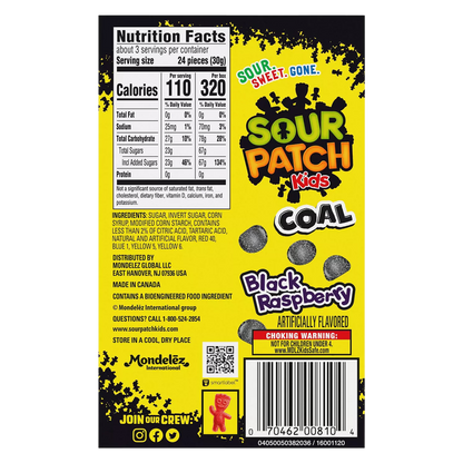 Sour Patch Kids Coal 3.1oz Box
