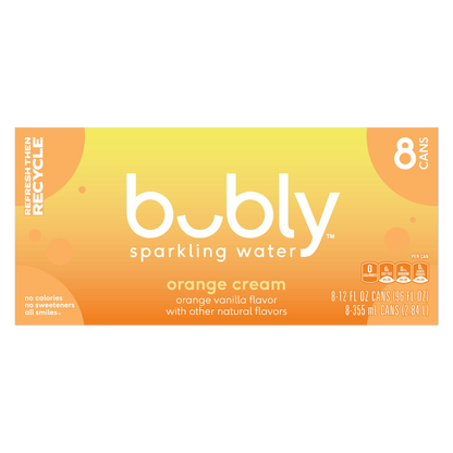 Bubly Orange Cream 8pk 12oz Can