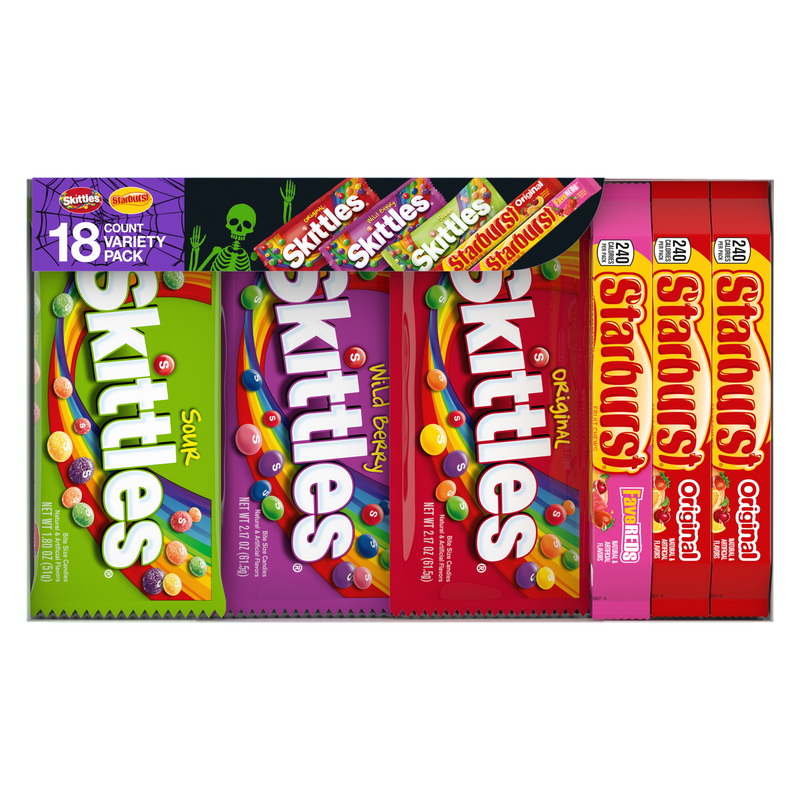 Skittles & Starburst Chewy Variety Pack Candy - 18 Count Box
