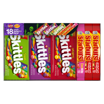 Skittles & Starburst Chewy Variety Pack Candy - 18 Count Box