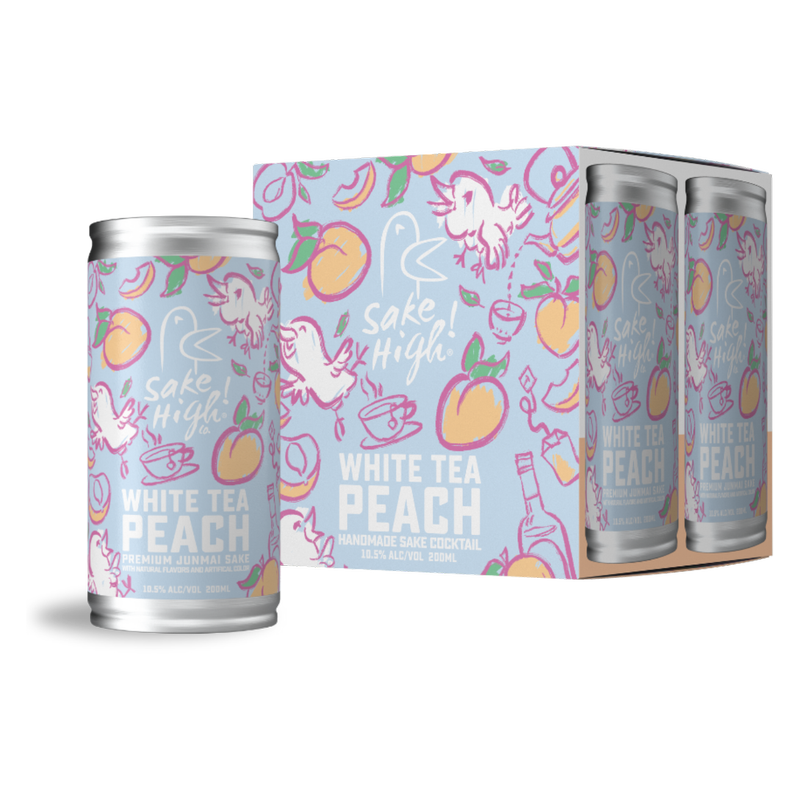Sake High! White Tea Peach Spiked Tea 4pk 200ml Can