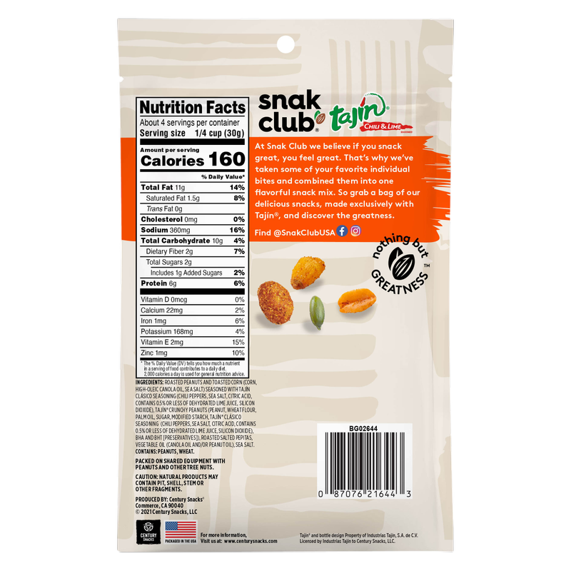 Snak Club Tajin Fiesta Mix, 4oz