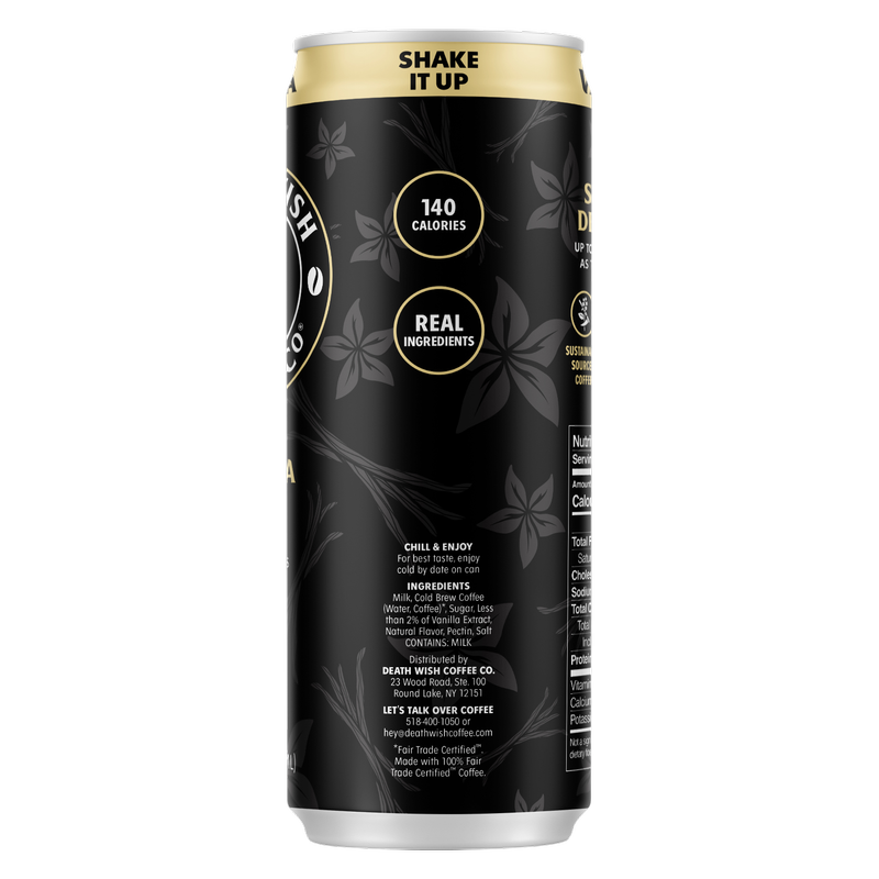 Death Wish Coffee Fair Trade Vanilla Latte 11oz Can