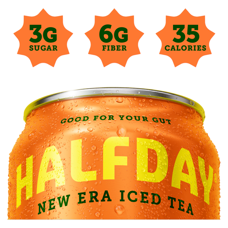 Halfday Peach Prebiotic Iced Tea 12oz Can