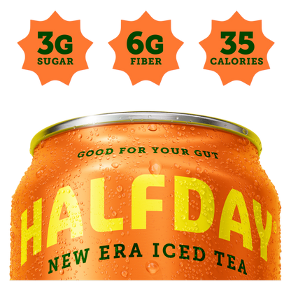 Halfday Peach Prebiotic Iced Tea 12oz Can