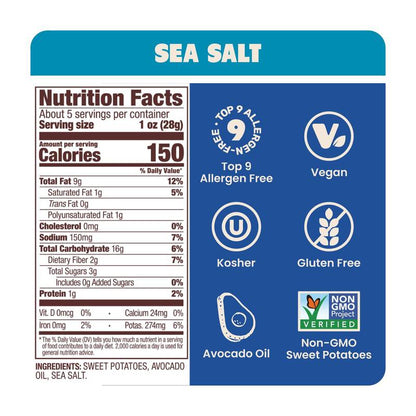 Jackson's WAVY Sea Salt 5oz  Avocado Oil Sweet Potato Chips, 5oz