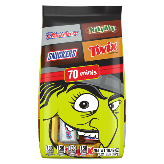 Snickers, Twix, Milky Way, & 3 Musketeers Minis Chocolate Candy Bars, 10.49 oz, 70 Pieces
