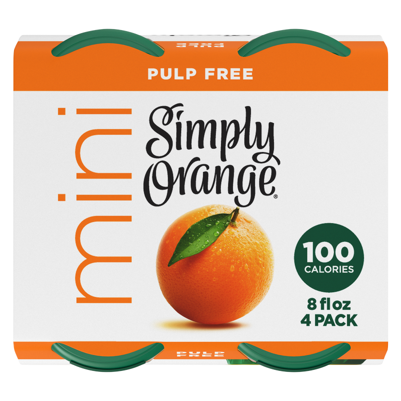 Simply Orange Juice 4pk 8oz 4pk Mini Bottles