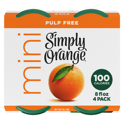 Simply Orange Juice 4pk 8oz 4pk Mini Bottles